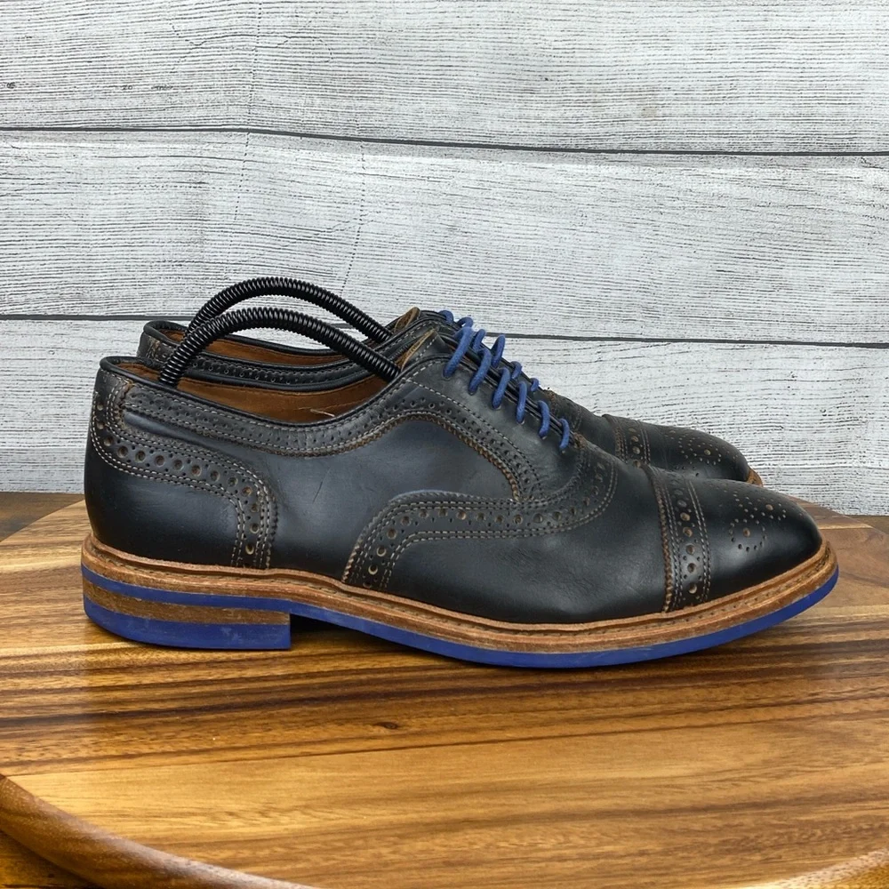Allen Edmonds Strandmok Cap Toe Oxford Dainite Rubber Sole Black Leather Men’s 9